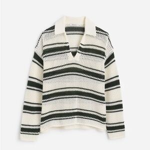 Madewell open stitch Johnny collar sweater